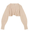 Orsay Бежов ребрест къс кардиган с балонообразни ръкави ORSAY