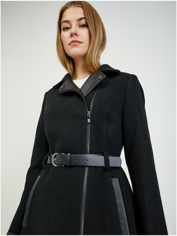 Orsay Черно дамско зимно палто с примес на вълна ORSAY