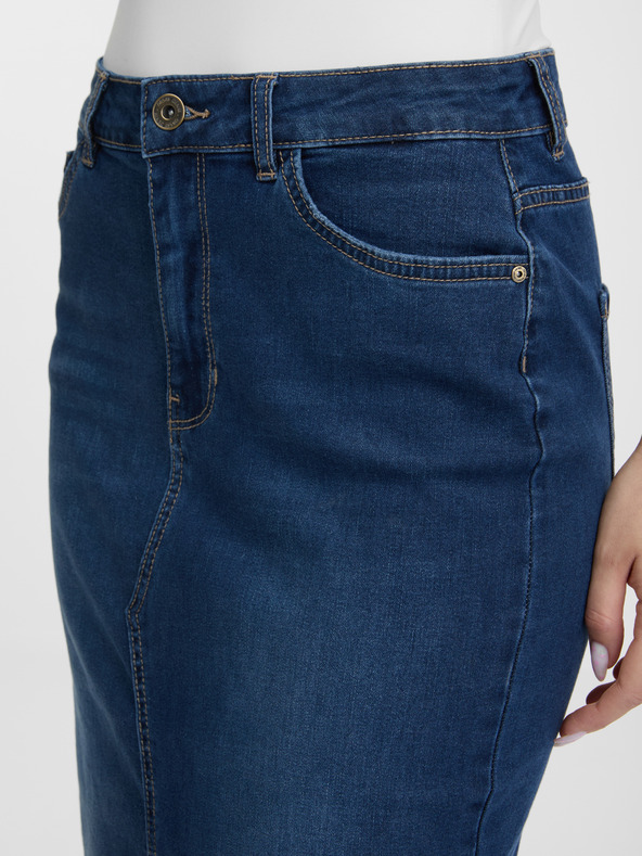 Orsay Синя дамска дънкова пола по тялото ORSAY