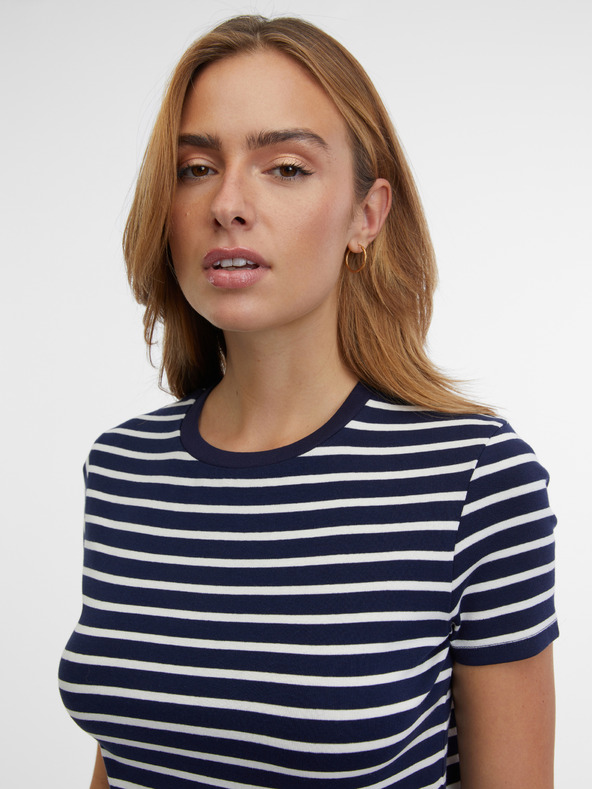 Orsay Тъмносиня дамска раирана тениска ORSAY