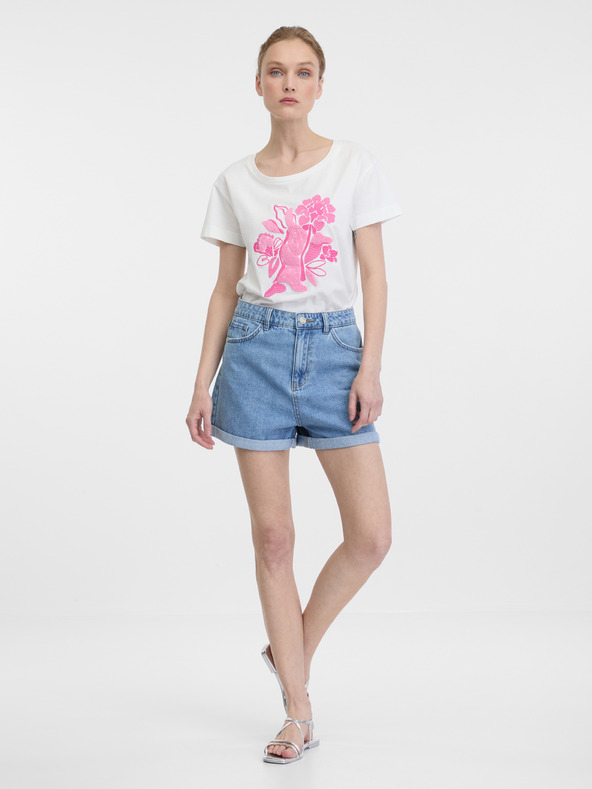 Orsay Бяла дамска тениска с къс ръкав ORSAY