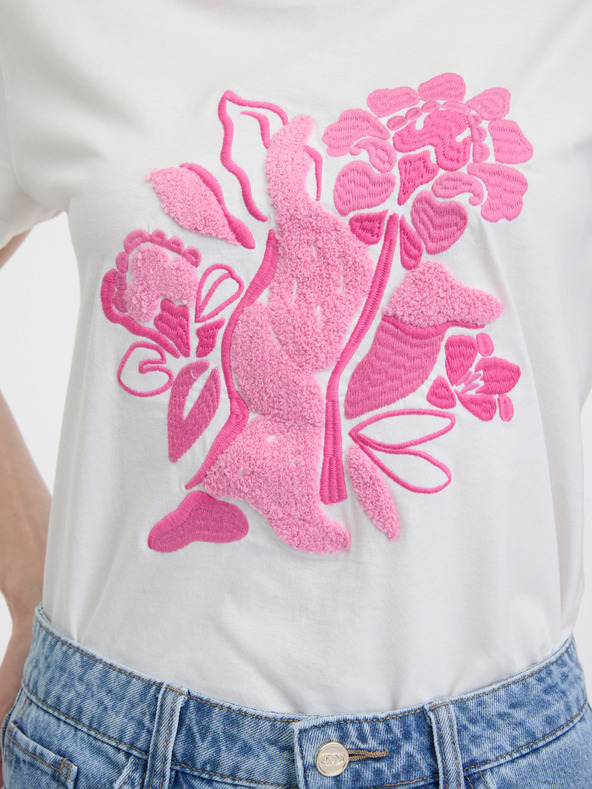 Orsay Бяла дамска тениска с къс ръкав ORSAY