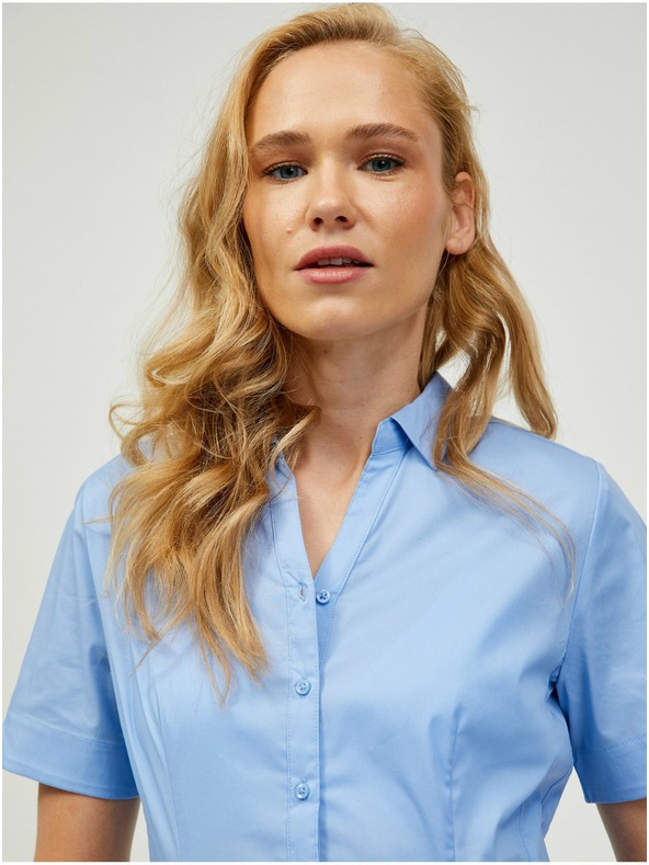Orsay Светлосиня риза с къс ръкав ORSAY