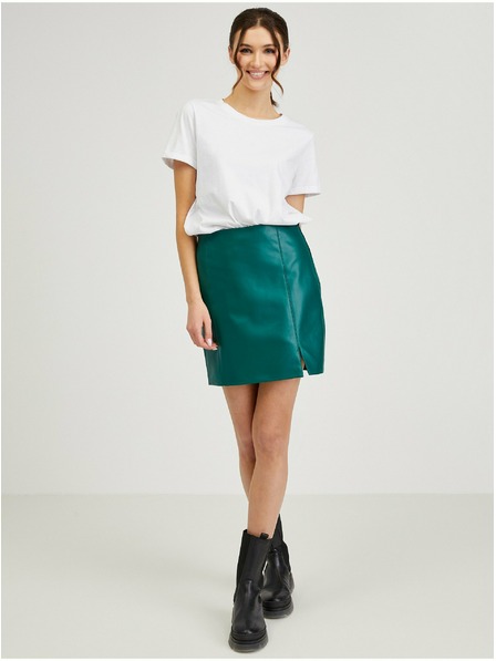 Orsay Зелена дамска пола от изкуствена кожа ORSAY