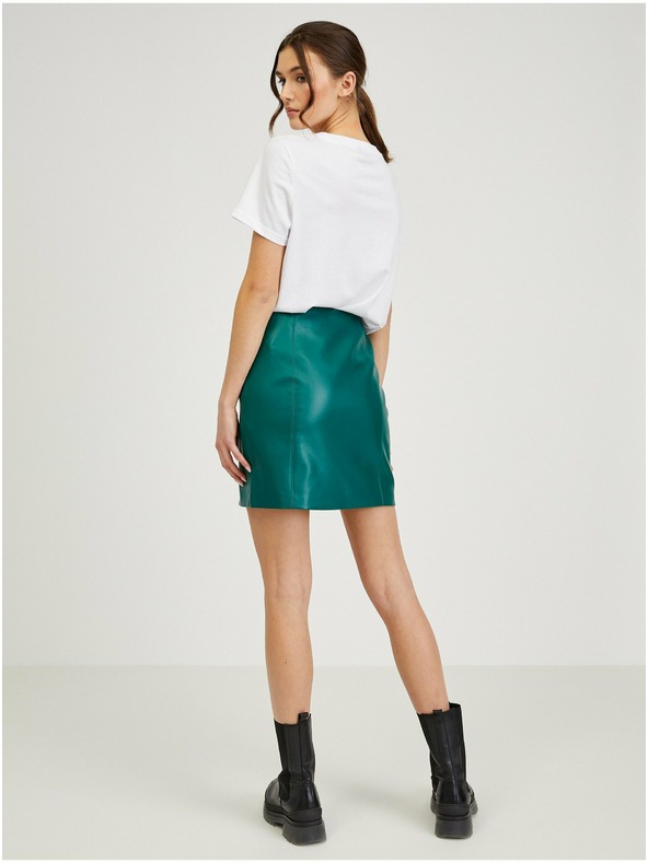 Orsay Зелена дамска пола от изкуствена кожа ORSAY