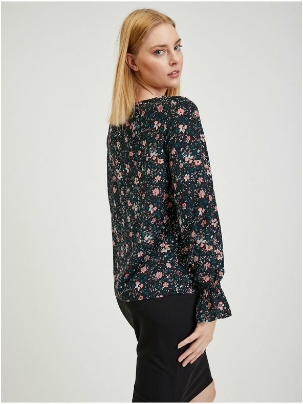 Orsay Черна дамска блуза на цветя ORSAY