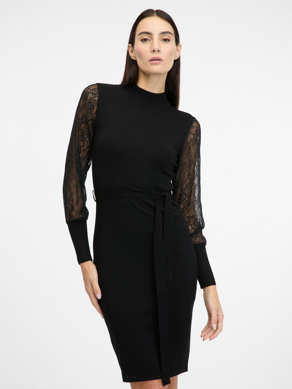 Orsay Черна дамска рокля с дължина до коляното ORSAY