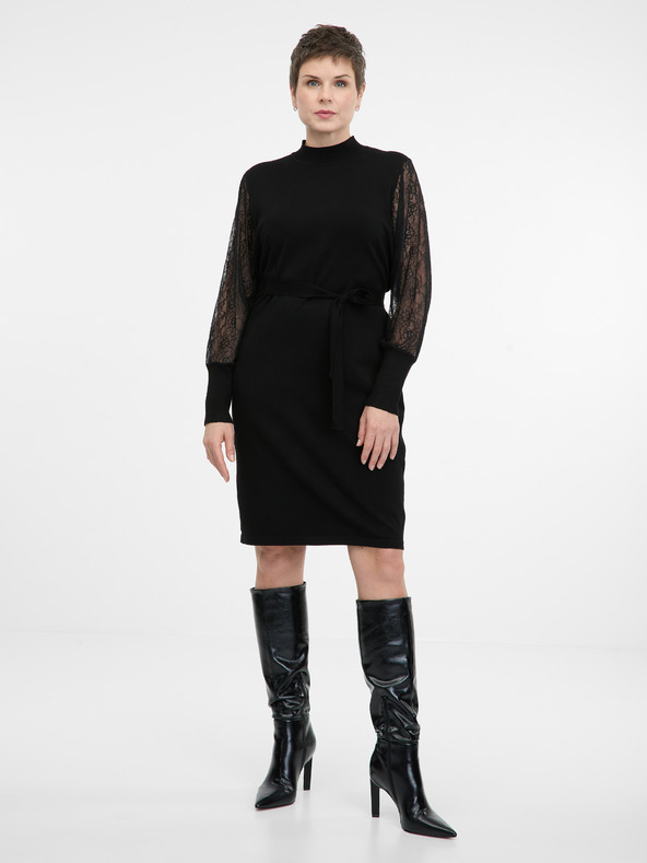 Orsay Черна дамска рокля с дължина до коляното ORSAY