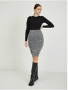 Orsay Черна дамска пола по тялото с десен ORSAY