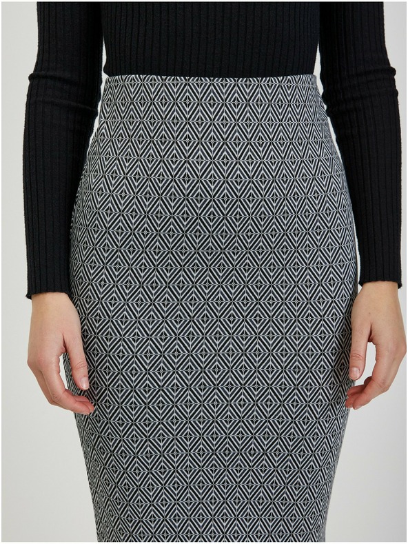 Orsay Черна дамска пола по тялото с десен ORSAY