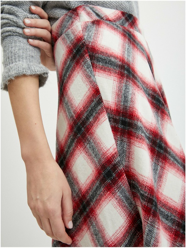 Orsay Червена дамска пола на каре ORSAY