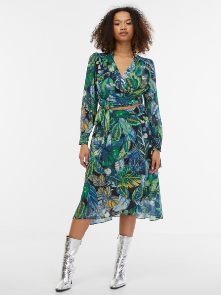 Orsay Черно-зелена дамска пола с десен ORSAY