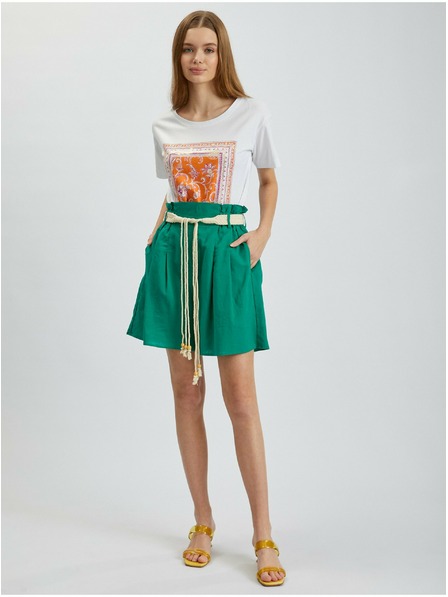 Orsay Зелени дамски ленени къси панталони ORSAY