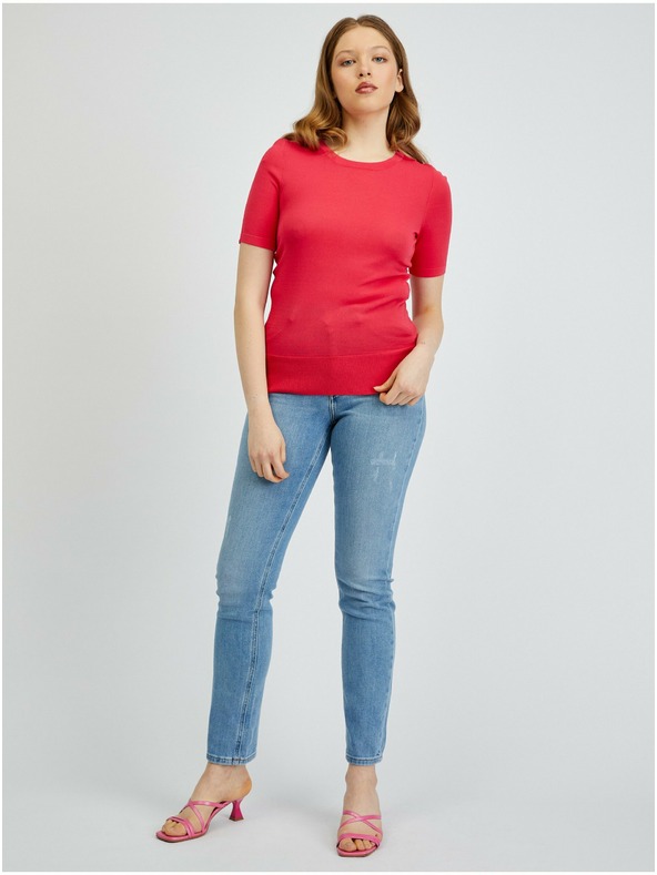 Orsay Тъмнорозов дамски пуловер тениска ORSAY