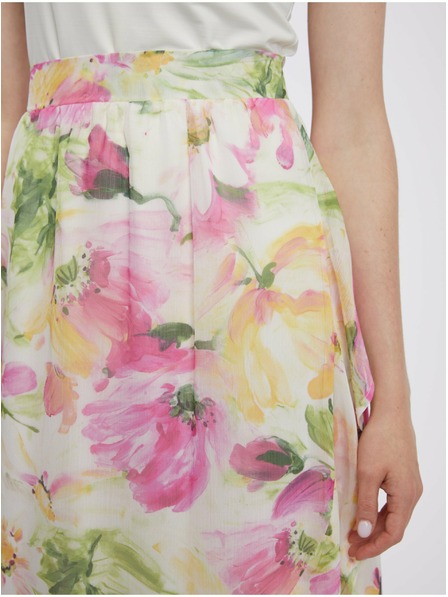 Orsay Розово-бяла дамска флорална миди пола ORSAY