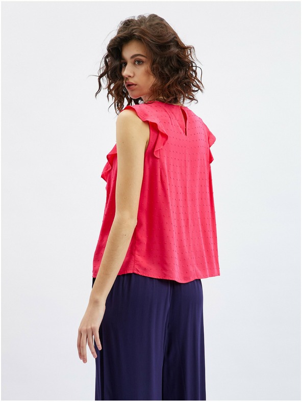 Orsay Тъмносин дамски панталон с широки крачоли ORSAY