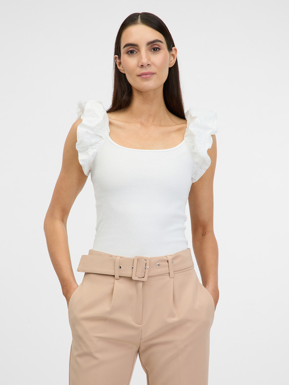 Orsay Кремава дамска тениска с къс ръкав ORSAY