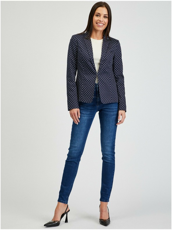 Orsay Тъмно синьо дамско сако на точки ORSAY