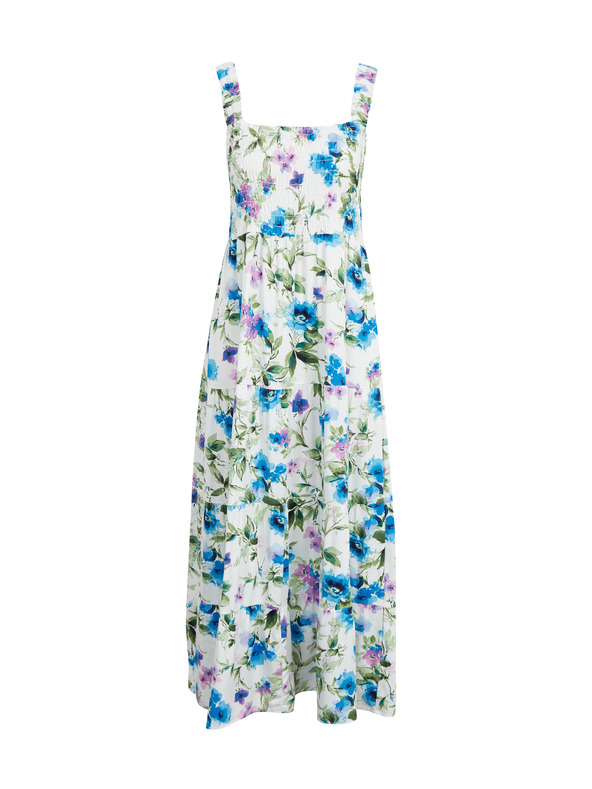 Orsay Синьо-кремава дамска рокля на цветя ORSAY