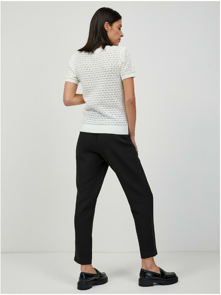 Orsay Бял перфориран суитшърт с къс ръкав ORSAY