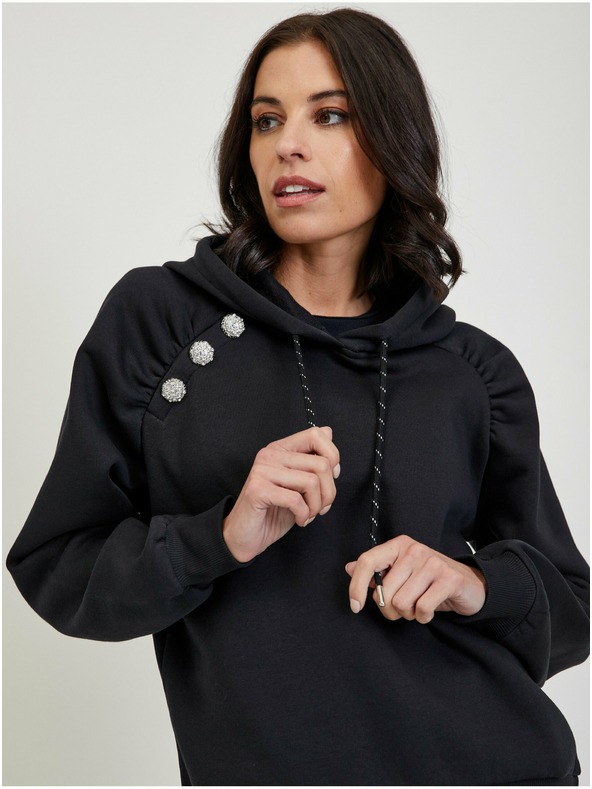 Orsay Черен дамски суичър с качулка ORSAY