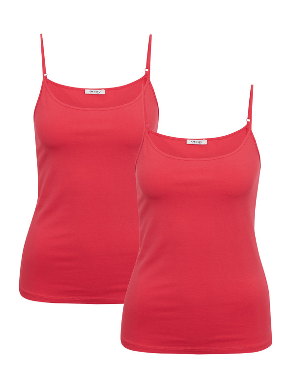 Orsay Комплект от два дамски потника в тъмно розов цвят ORSAY