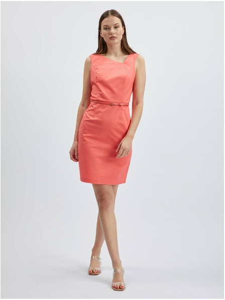 Orsay Коралова дамска рокля по тялото ORSAY