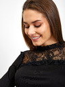 Orsay Черна дамска тениска с детайл от дантела ORSAY