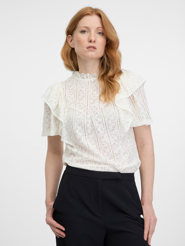 Orsay Бяла дамска дантелена блуза ORSAY