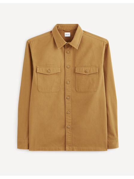 Celio Горчица Мъжка риза с джобове Celio