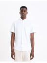 Celio Бяла мъжка риза с къс ръкав Celio Barik