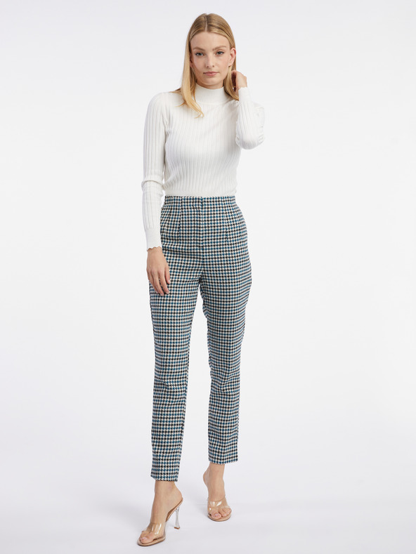 Orsay Черно-син дамски панталон с десен ORSAY