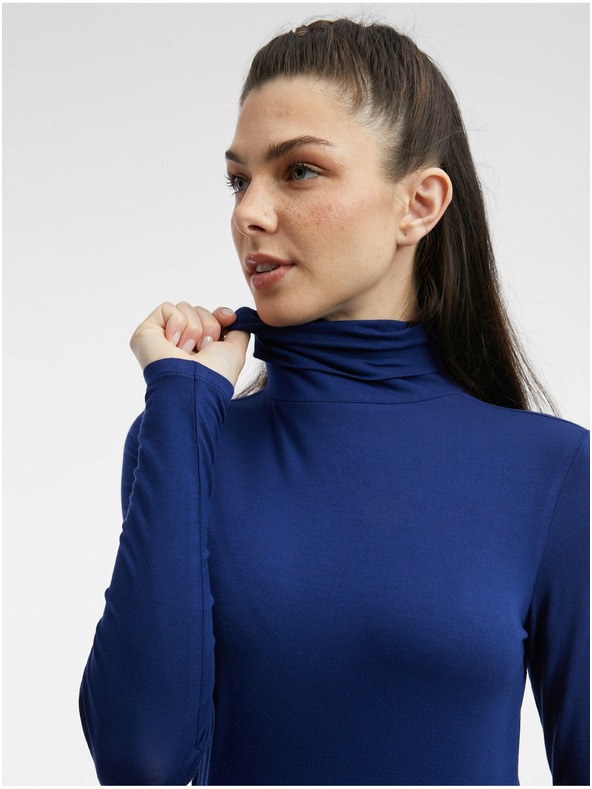 Orsay Тъмно синя дамска тениска с ролка ORSAY