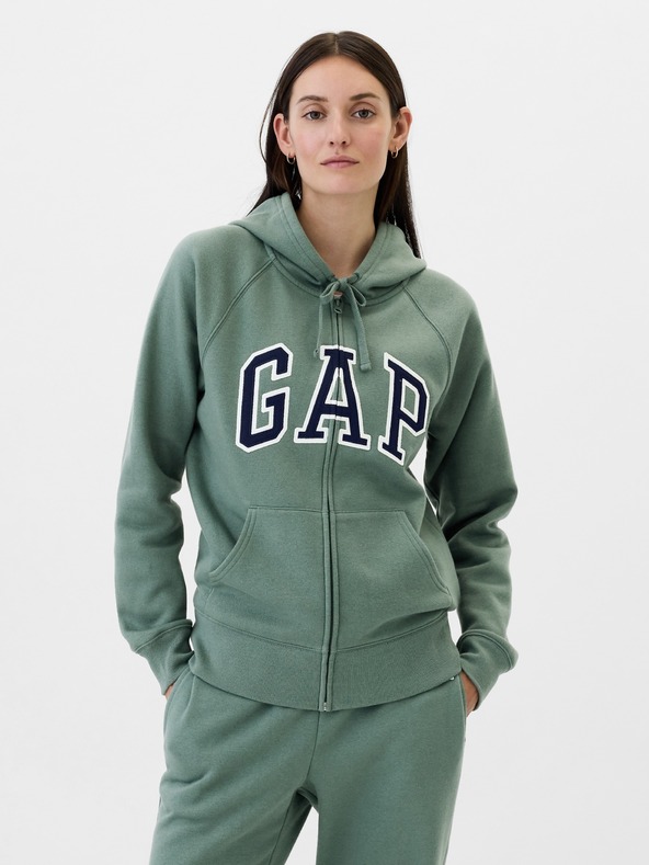 GAP Суитшърт с цип и лого на Gap