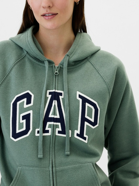 GAP Суитшърт с цип и лого на Gap