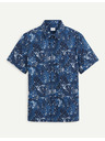 Celio Тъмносиня мъжка риза с шарки Celio Daprinti