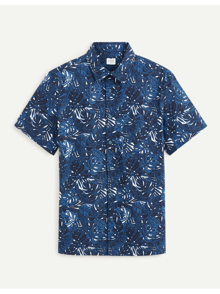 Celio Тъмносиня мъжка риза с шарки Celio Daprinti