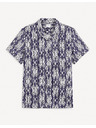Celio Бяло-синя мъжка риза с къс ръкав Celio Gakat