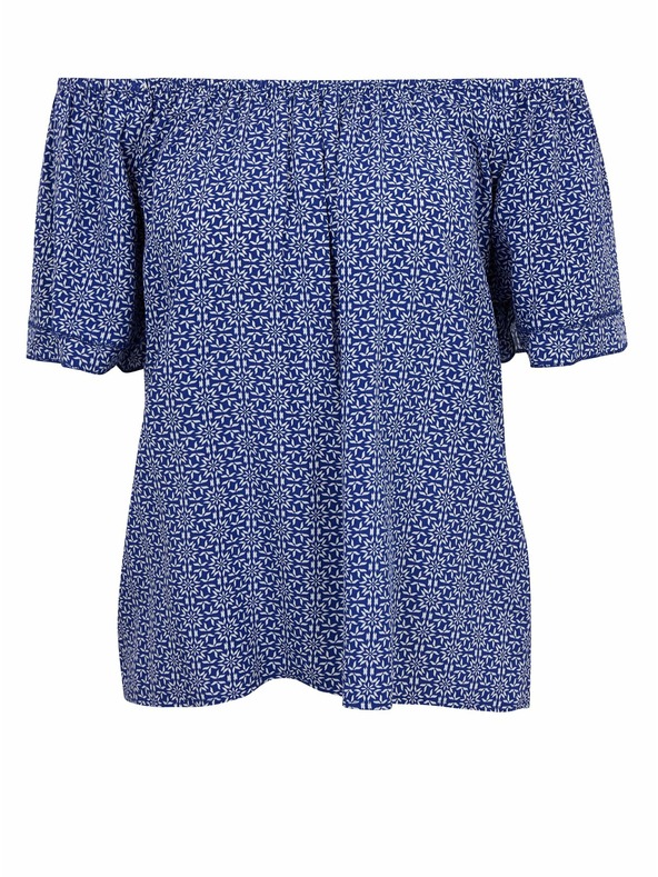 Orsay Синя дамска блуза с десен ORSAY