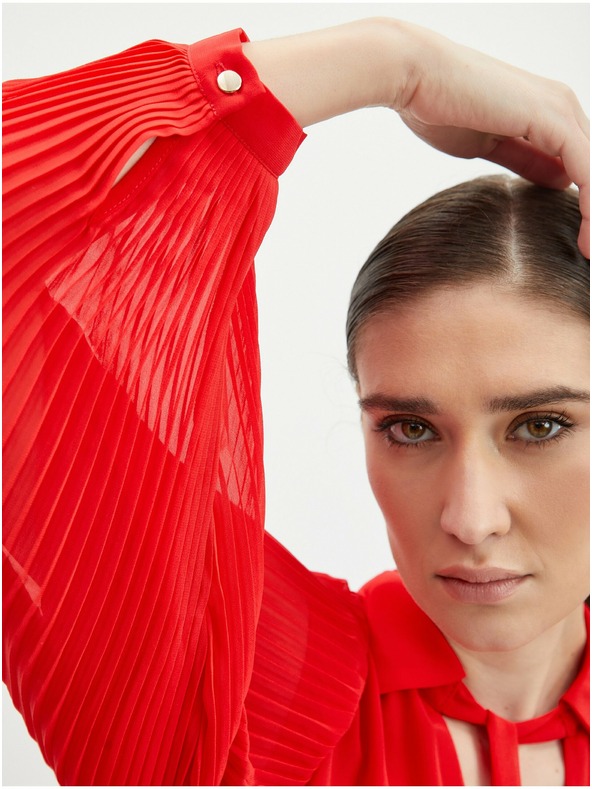 Orsay Червена дамска плисирана миди рокля ORSAY