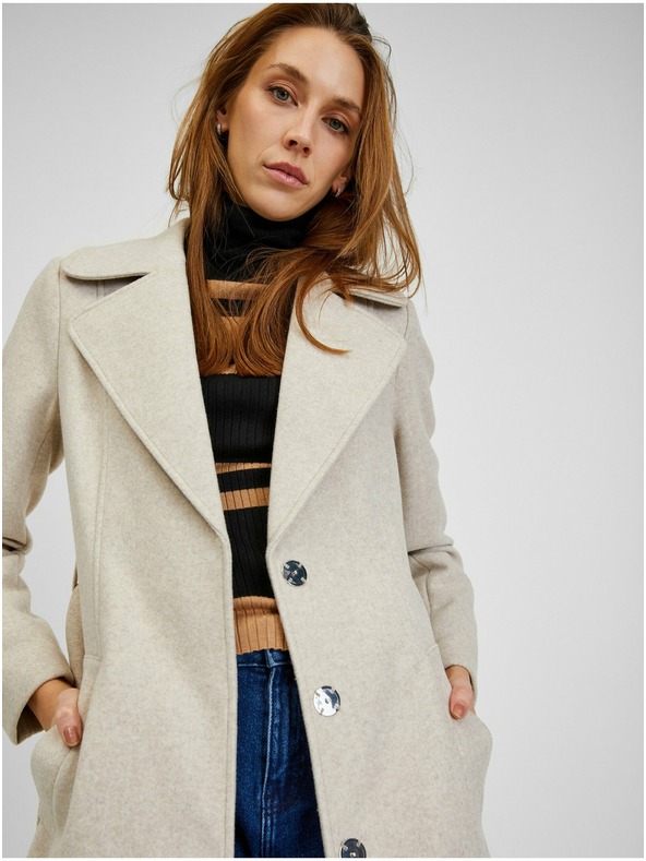 Orsay Бежово дамско зимно палто с колан ORSAY