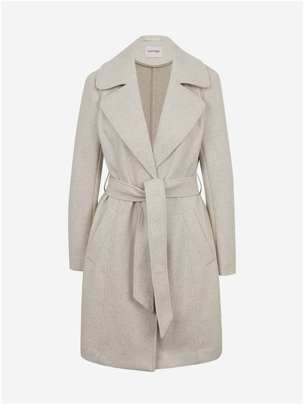 Orsay Бежово дамско зимно палто с колан ORSAY