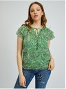 Orsay Зелена дамска блуза с десен ORSAY