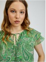 Orsay Зелена дамска блуза с десен ORSAY