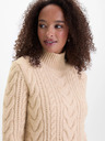 Orsay Бежов дамски пуловер с висока яка ORSAY