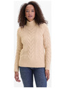 Orsay Бежов дамски пуловер с висока яка ORSAY