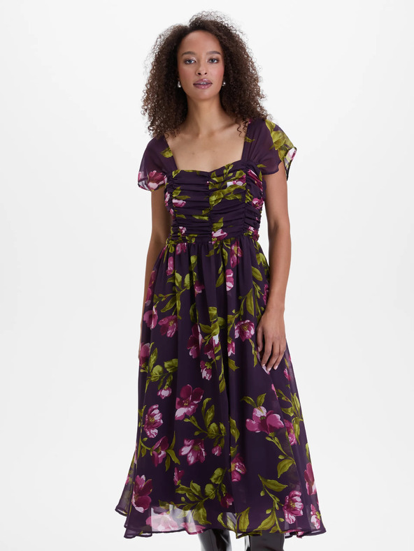 Orsay Лилави миди рокли с цветен десен ORSAY