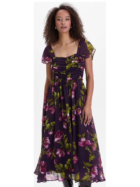 Orsay Лилави миди рокли с цветен десен ORSAY