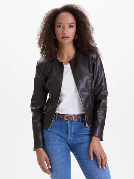 Orsay Тъмнокафяво дамско кожено яке ORSAY