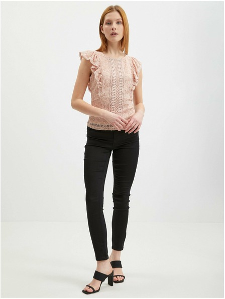Orsay Светлорозова дамска дантелена блуза ORSAY